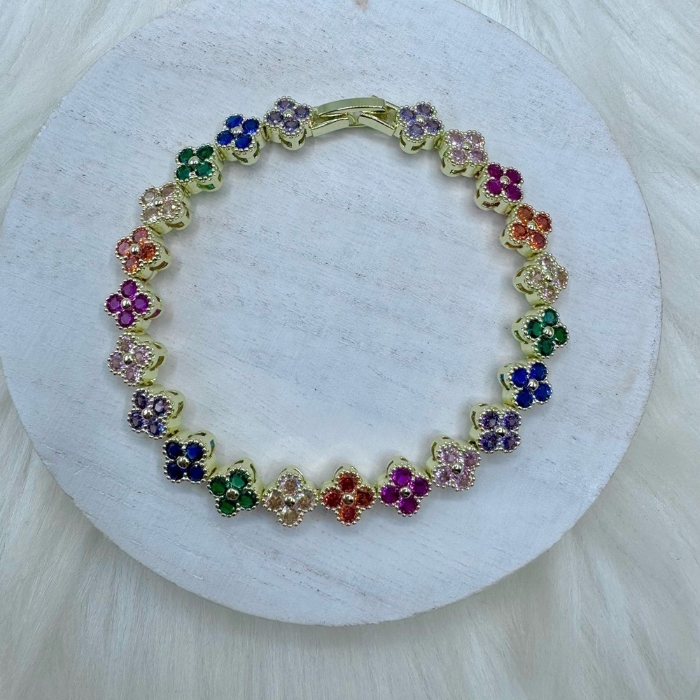 Floral Multicolor Sparkly Bracelet for small wrist